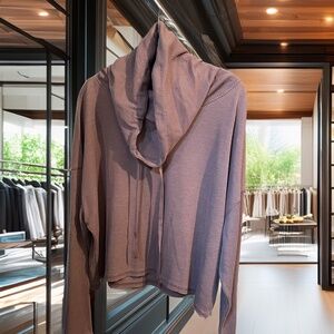 Mono B ribbed cropped cowl neck draw string top dusty lavender Size Large